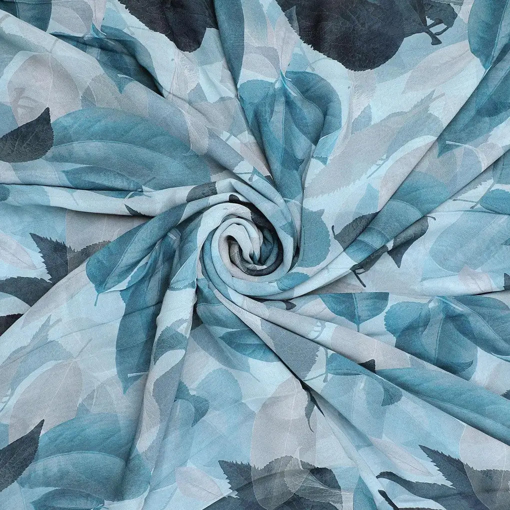 Light Blue Leaves Printed Pure Georgette Fabric – pg 0 ta011082p4 110 light blue leaves printed pure georgette fabric 1