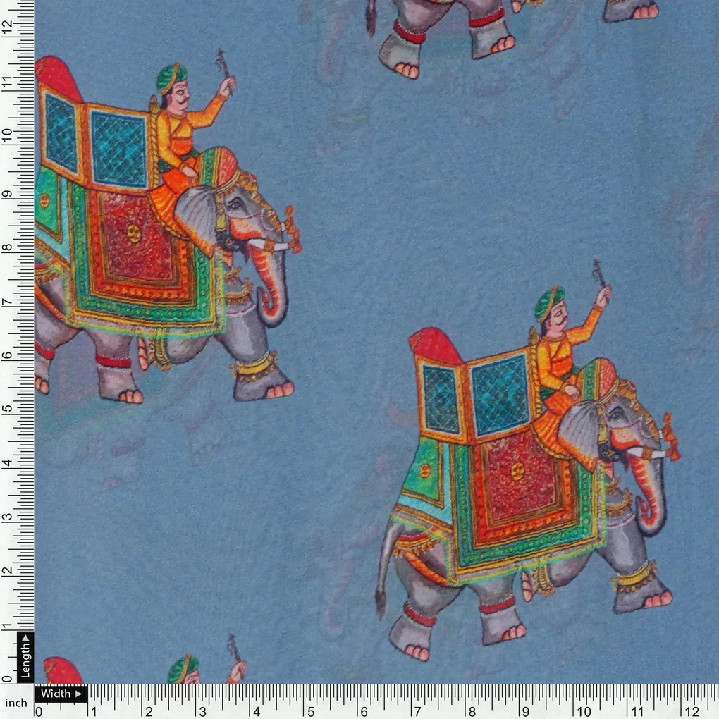 Traditional Elephant Motif Digital Printed Fabric - Pure Georgette – pg 0 ta01133 110 traditional elephant motif digital printed fabric pure georgette 4