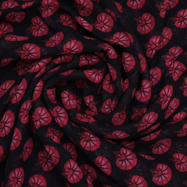Beautiful Red Floral Over Dark Blue Base Printed Fabric – pg 0 ta01245 110 beautiful red floral over dark blue base printed fabric 1