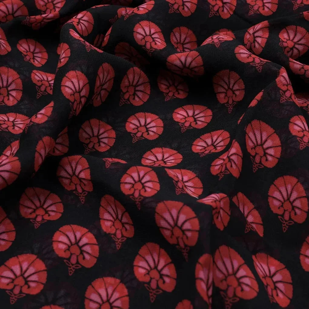 Beautiful Red Floral Over Dark Blue Base Printed Fabric – pg 0 ta01245 110 beautiful red floral over dark blue base printed fabric 3