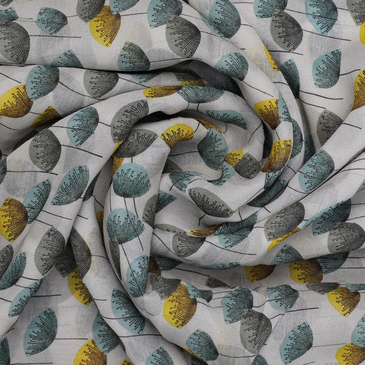 Tiny Beautiful Galliano Colour Flower Digital Printed Fabric - Pure Georgette - FAB VOGUE Studio®