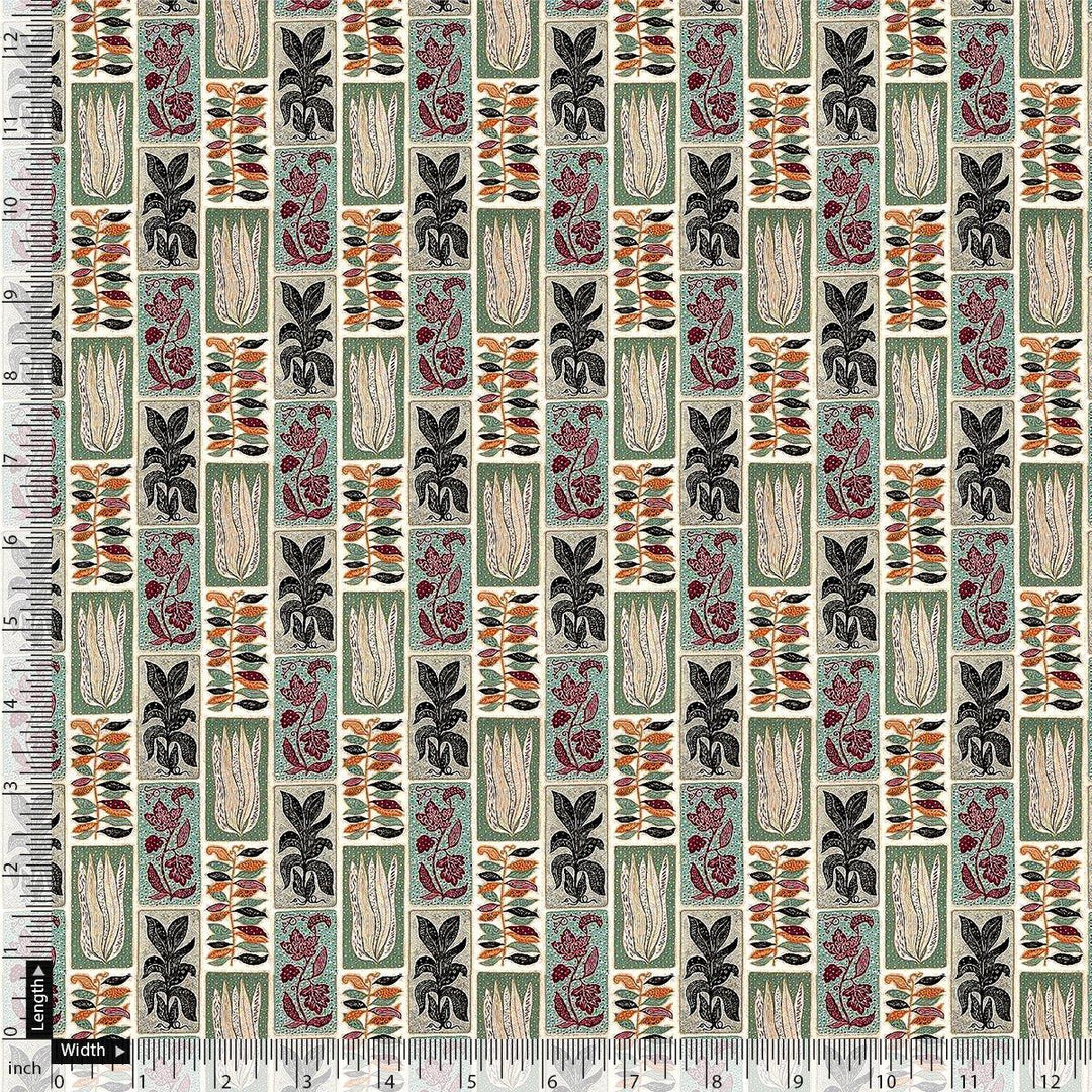 Funky Jungle Flower Vintage Digital Printed Fabric - Pure Georgette - FAB VOGUE Studio®