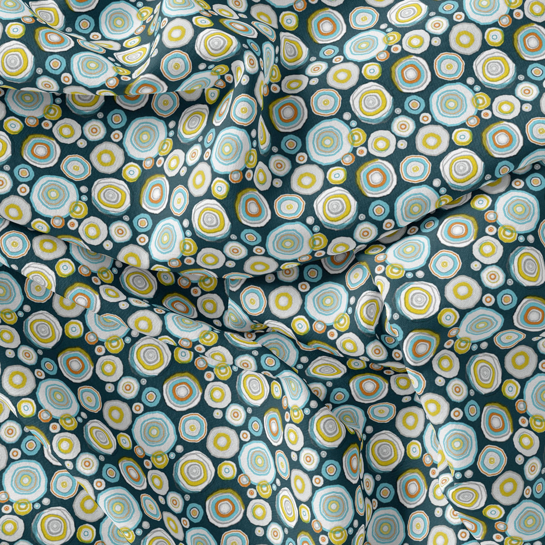 Casual Colourful Watercolour Rounded Digital Printed Fabric - Pure Georgette - FAB VOGUE Studio®