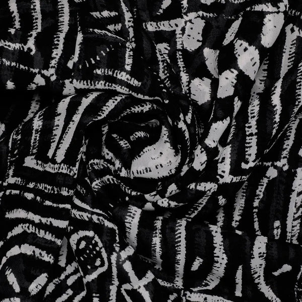 French Black And White Ghost Digital Printed Fabric - Pure Georgette – pg 0 ta0150 110 french black and white ghost digital printed fabric pure georgette 1