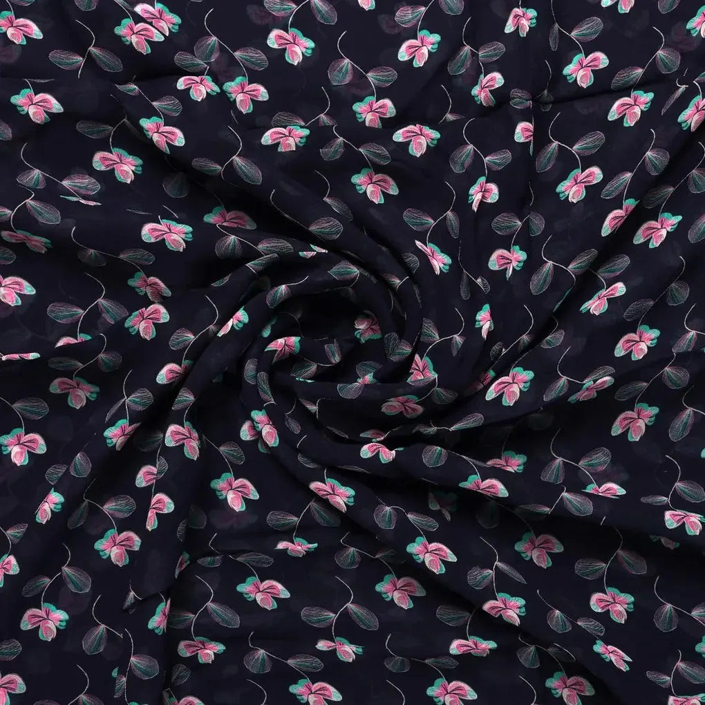 Flowers Floating over Blue Base Digital Printed Fabric – pg 0 ta03001 110 flowers floating over blue base digital printed fabric 1