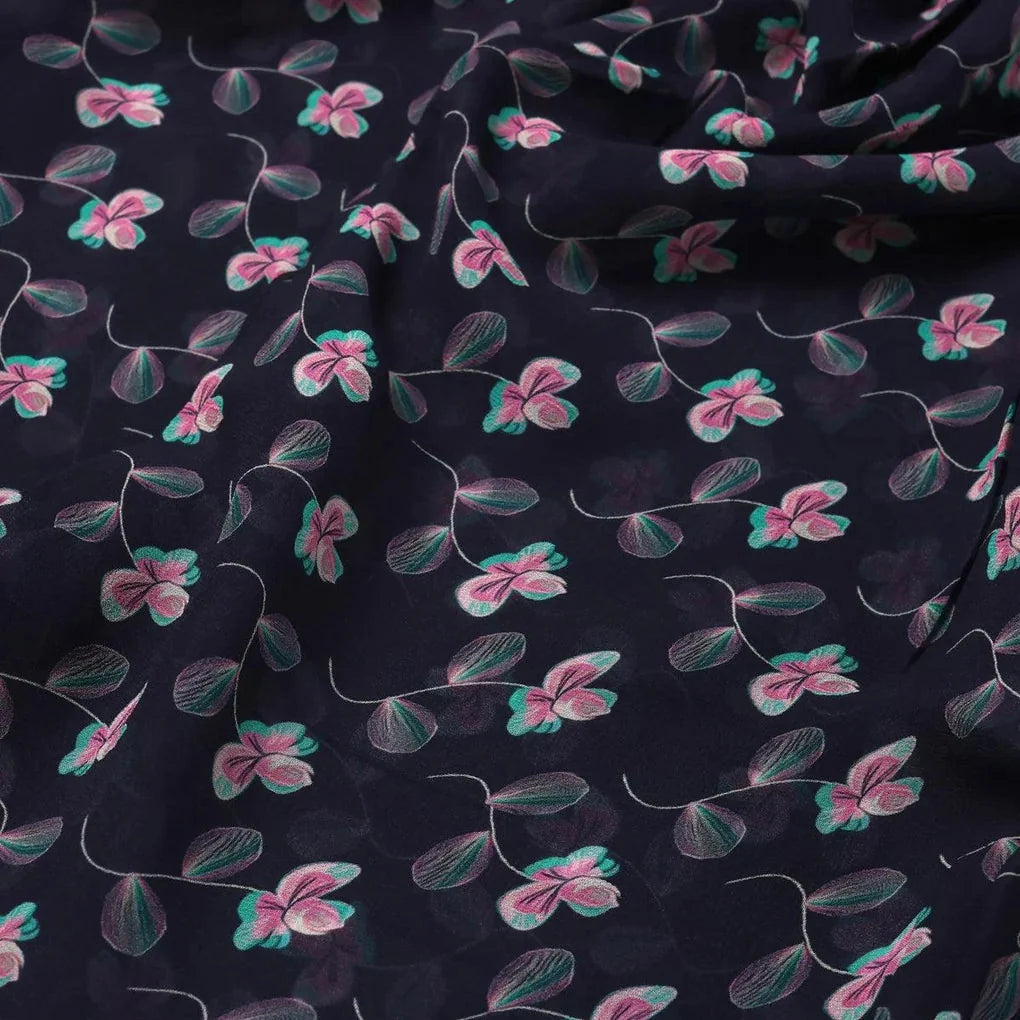 Flowers Floating over Blue Base Digital Printed Fabric – pg 0 ta03001 110 flowers floating over blue base digital printed fabric 3