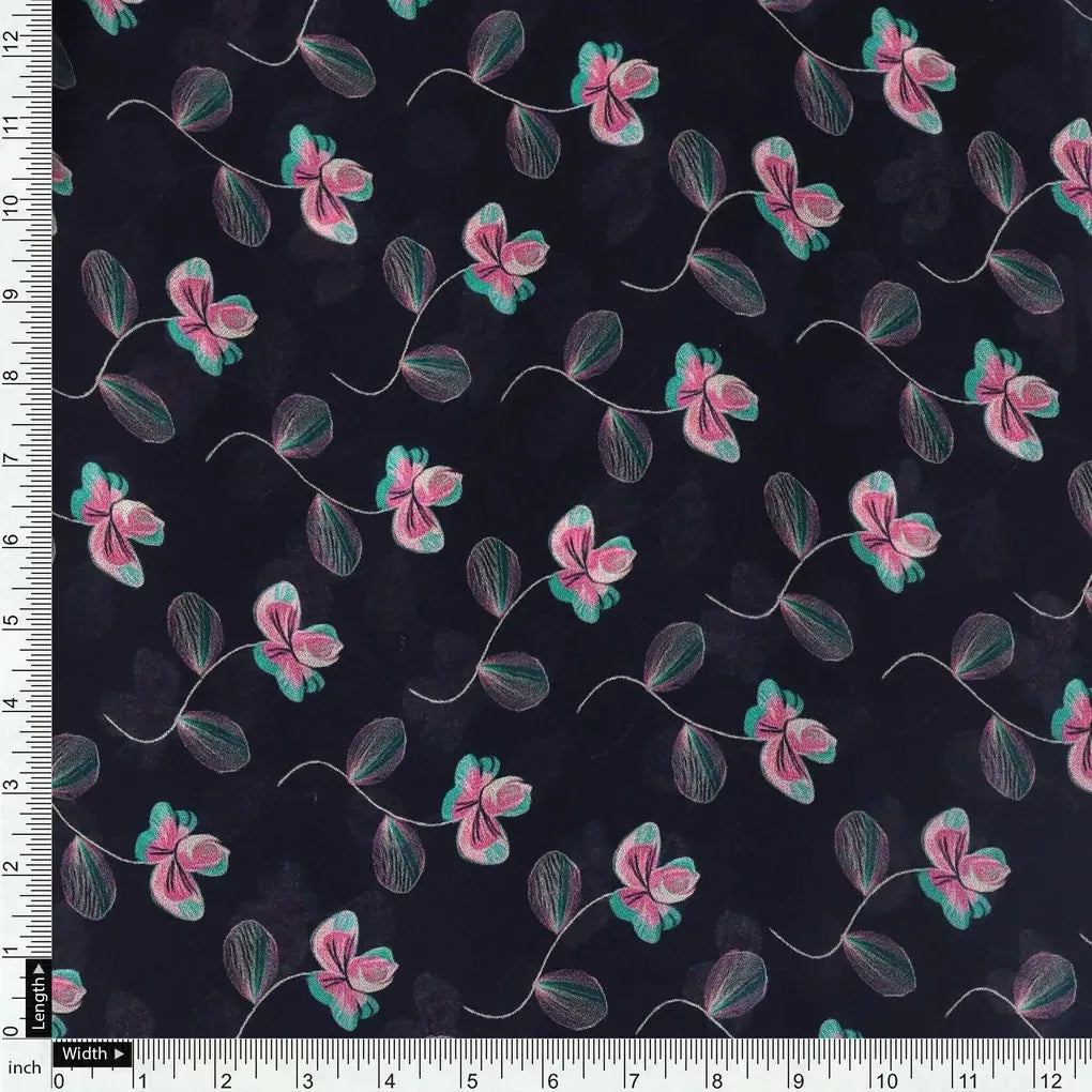 Flowers Floating over Blue Base Digital Printed Fabric – pg 0 ta03001 110 flowers floating over blue base digital printed fabric 4