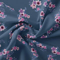 Pinkish Flowers With Neavy Blue Digital Printed Fabric - Pure Georgette – pg 0 ta05602 110 pinkish flowers with neavy blue digital printed fabric pure georgette 3