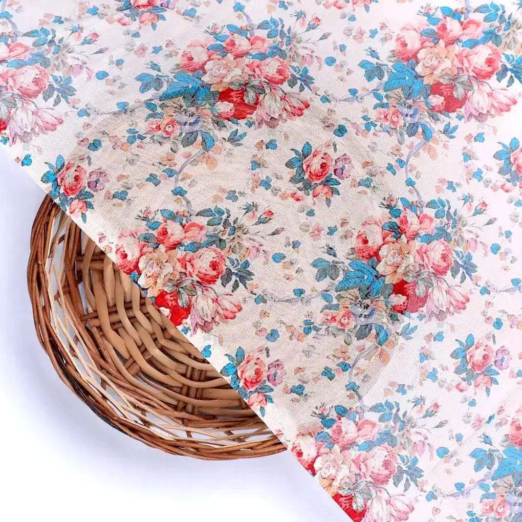 Beautiful Ditsy Flowers On Blue Digital Printed Fabric - Pure Georgette – pg 0 ta05681 110 beautiful ditsy flowers on blue digital printed fabric pure georgette 2