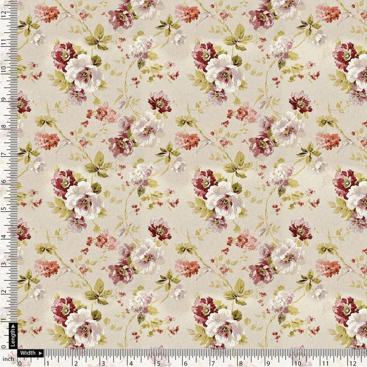 Watercolour Paint English Flower Digital Printed Fabric - Pure Georgette - FAB VOGUE Studio®