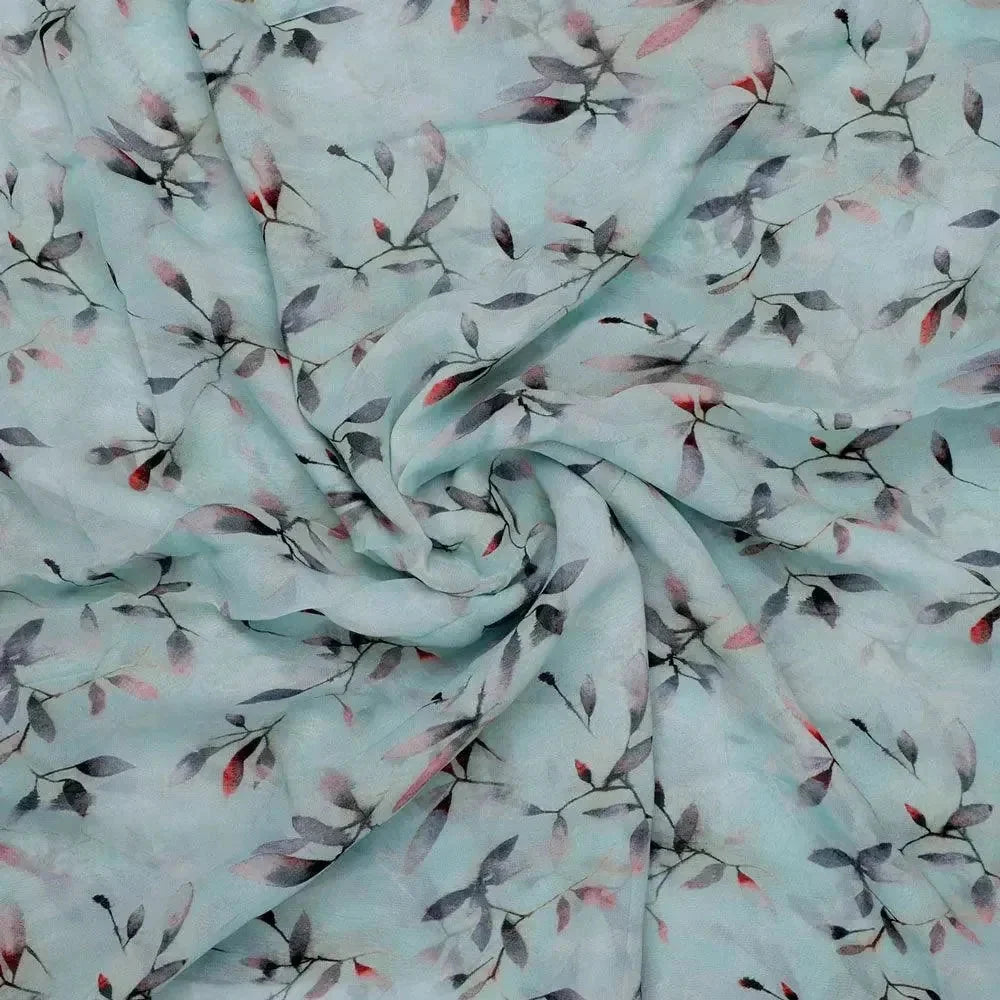 Bluish Thin And Light Leaves Digital Printed Fabric - Pure Georgette – pg 0 ta05861p2 110 bluish thin and light leaves digital printed fabric pure georgette 1