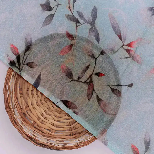 Bluish Thin And Light Leaves Digital Printed Fabric - Pure Georgette – pg 0 ta05861p2 110 bluish thin and light leaves digital printed fabric pure georgette 2 - alternate view
