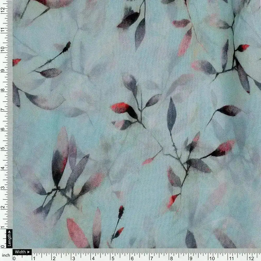 Bluish Thin And Light Leaves Digital Printed Fabric - Pure Georgette – pg 0 ta05861p2 110 bluish thin and light leaves digital printed fabric pure georgette 4