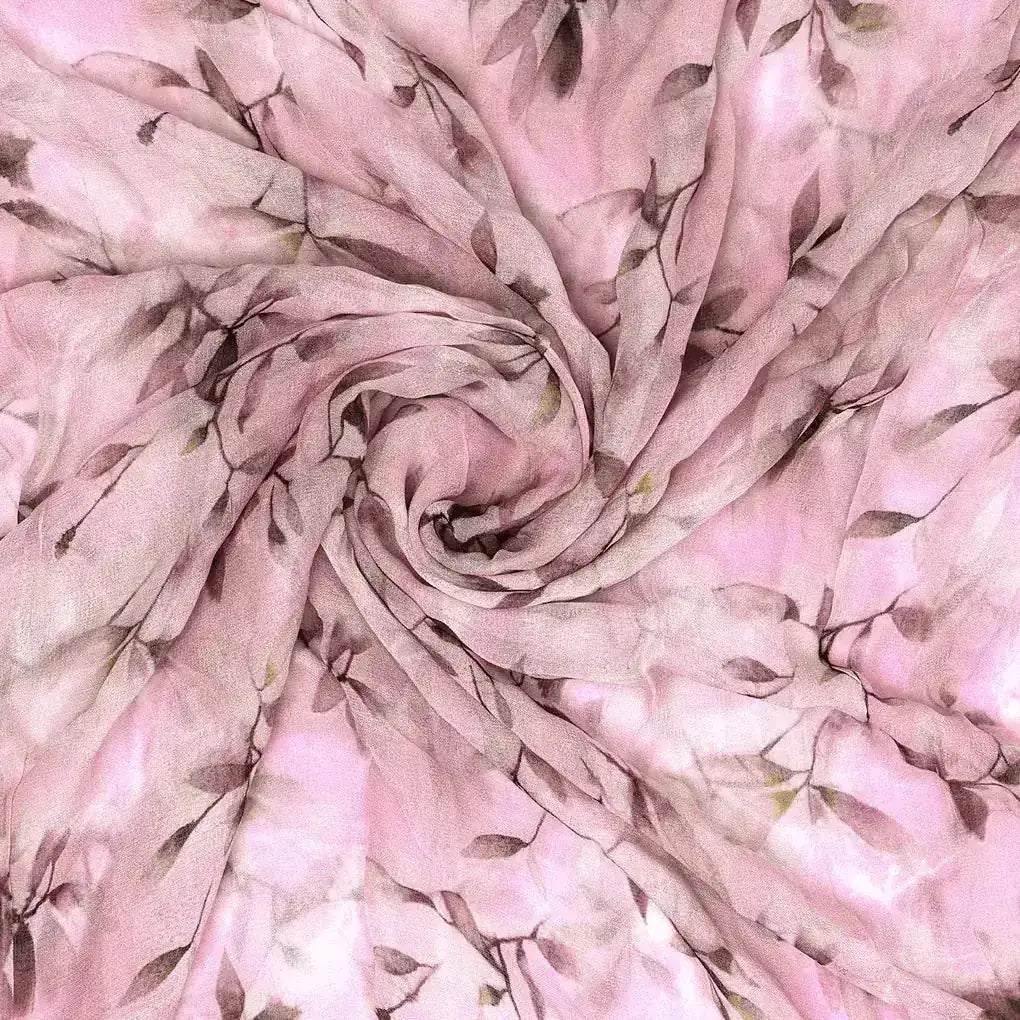 Pinkish Thin And Light Leaves Digital Printed Fabric - Pure Georgette – pg 0 ta05861p3 110 pinkish thin and light leaves digital printed fabric pure georgette 1