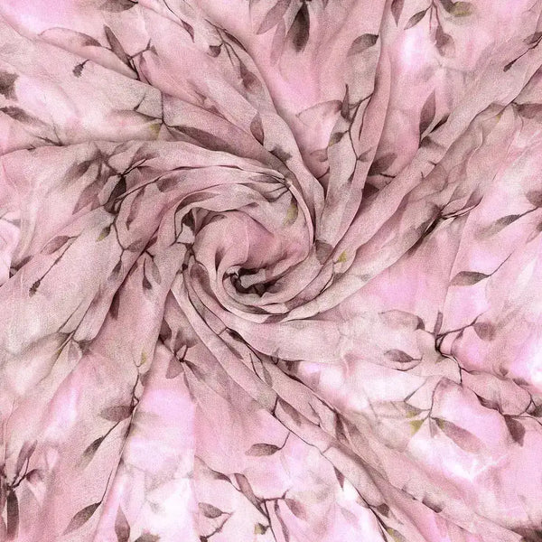 Pinkish Thin And Light Leaves Digital Printed Fabric - Pure Georgette – pg 0 ta05861p3 110 pinkish thin and light leaves digital printed fabric pure georgette 1