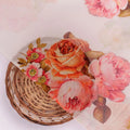 Beautiful Floral Golden Roses With Shiny Digital Printed Fabric - Pure Georgette – pg 0 ta06100a 110 beautiful floral golden roses with shiny digital printed fabric pure georgette 2