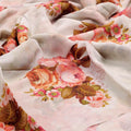 Beautiful Floral Golden Roses With Shiny Digital Printed Fabric - Pure Georgette – pg 0 ta06100a 110 beautiful floral golden roses with shiny digital printed fabric pure georgette 3
