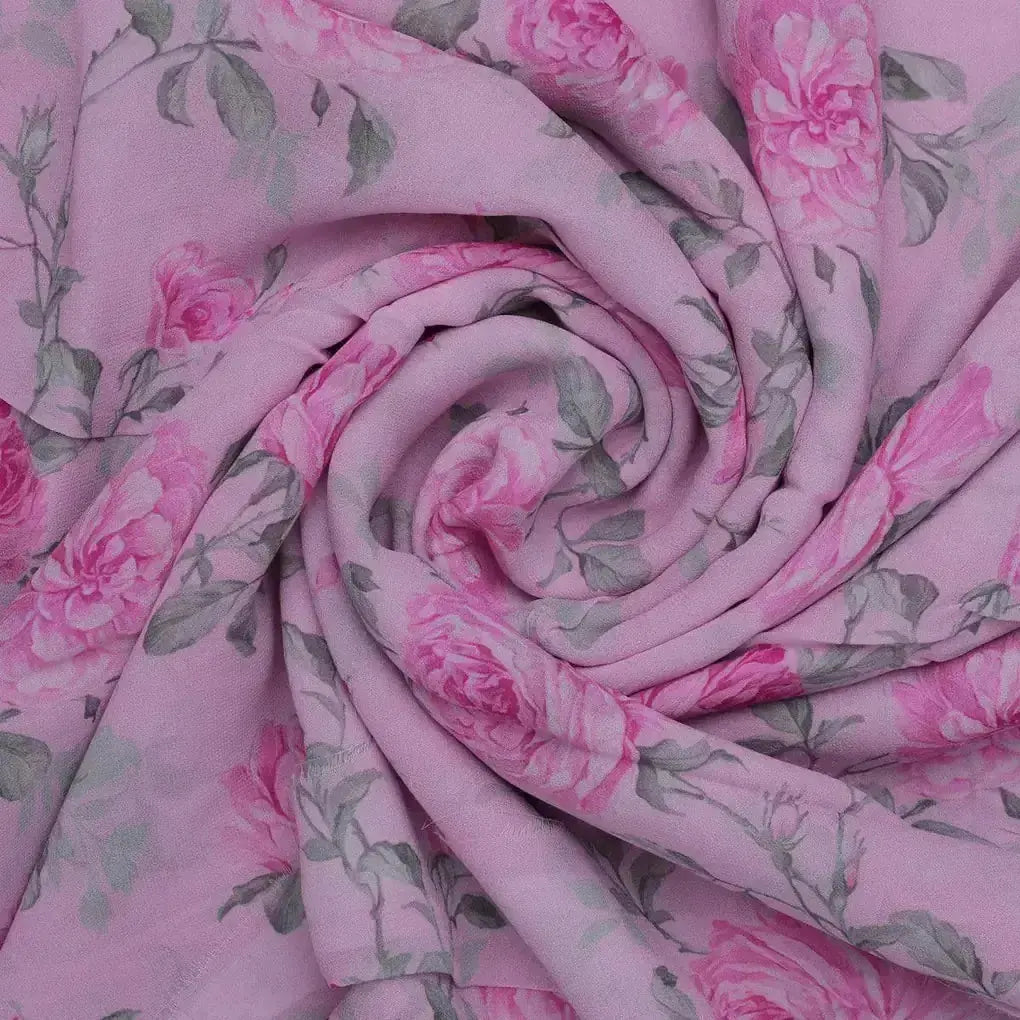 Pink Rose Allover Digital Printed Fabric - Pure Georgette – pg 0 ta06118p2 110 pink rose allover digital printed fabric pure georgette 1