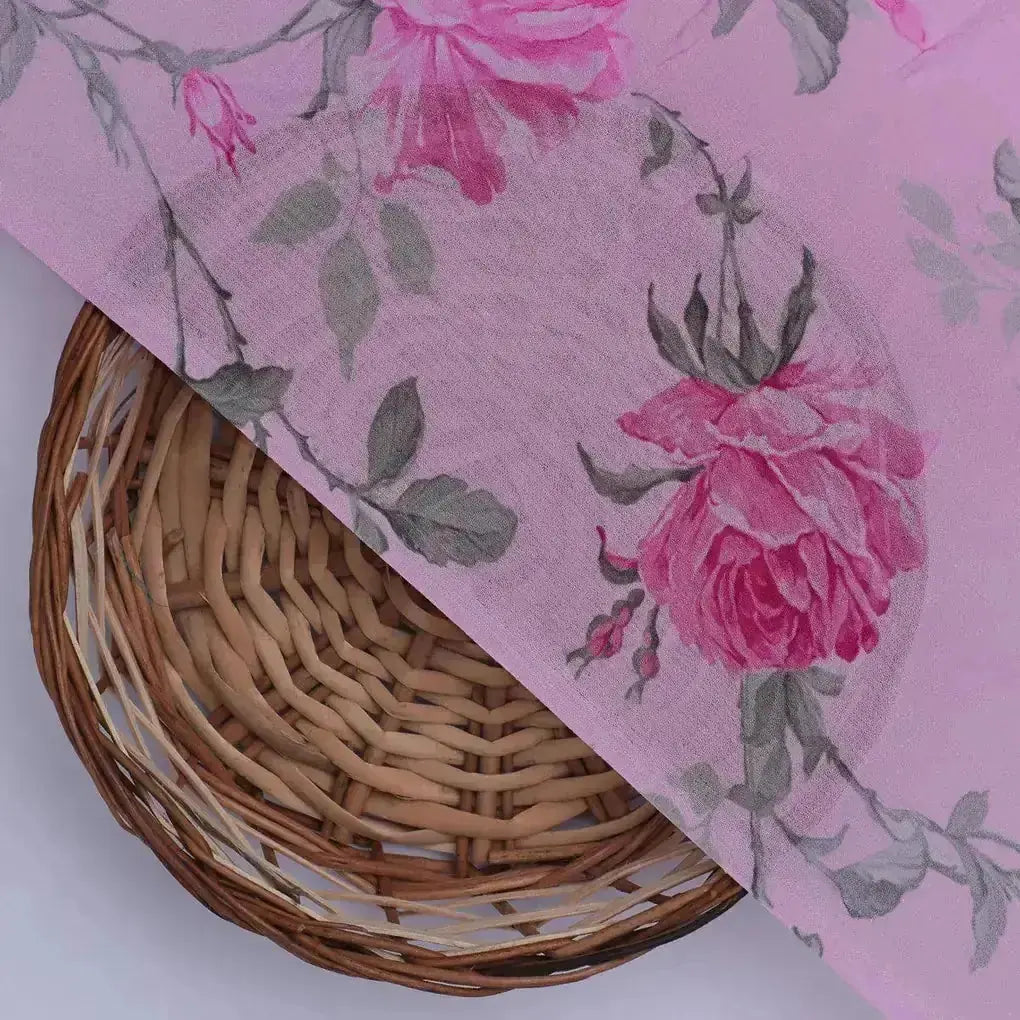 Pink Rose Allover Digital Printed Fabric - Pure Georgette – pg 0 ta06118p2 110 pink rose allover digital printed fabric pure georgette 2