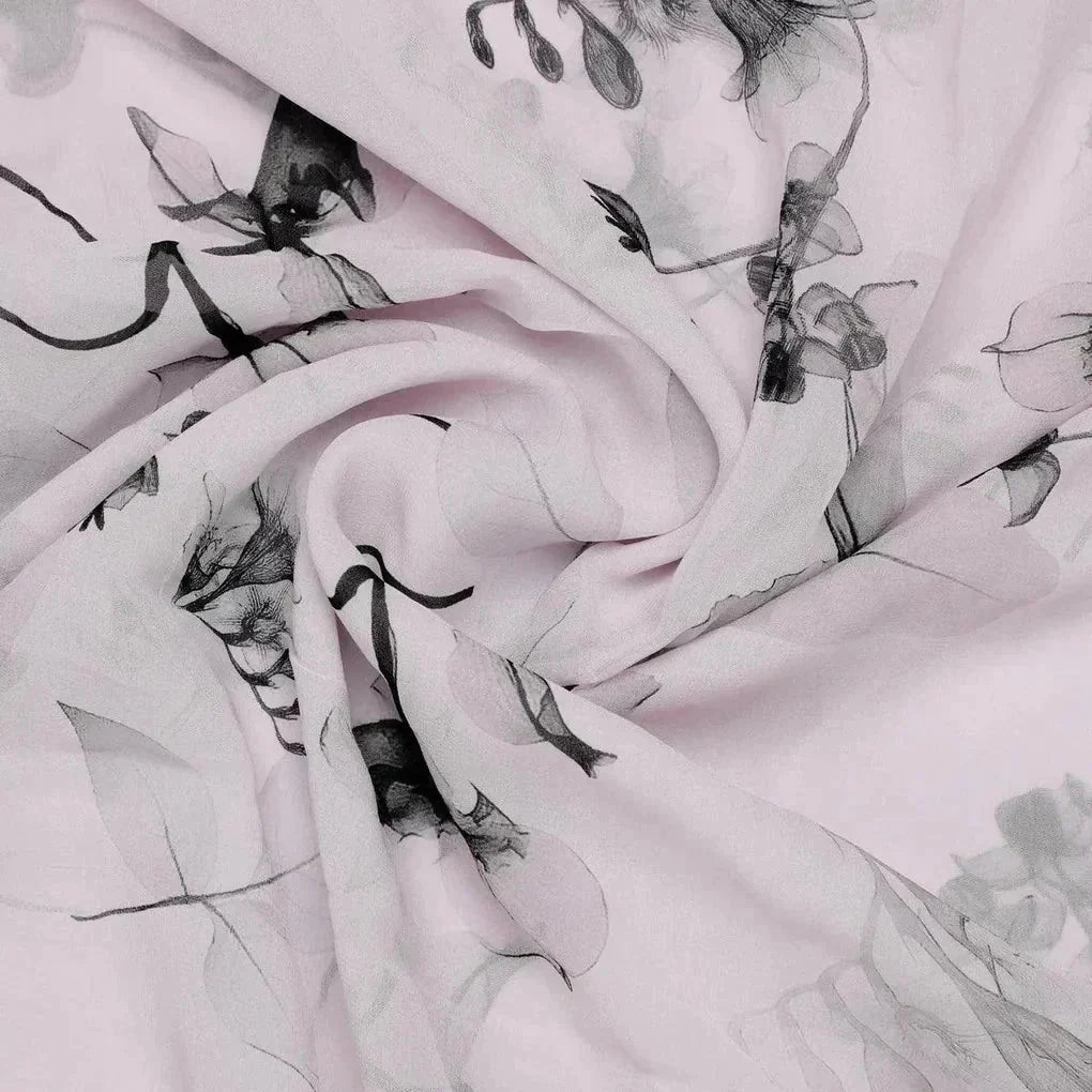 Black Floating Flowers Digital Printed Fabric - Pure Georgette – pg 0 ta06256 110 black floating flowers digital printed fabric pure georgette 1