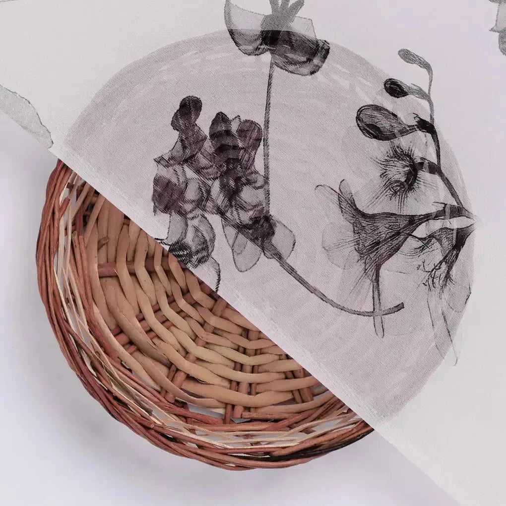 Black Floating Flowers Digital Printed Fabric - Pure Georgette – pg 0 ta06256 110 black floating flowers digital printed fabric pure georgette 2