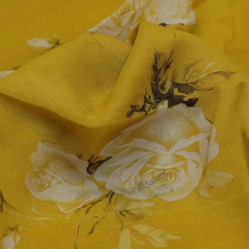 Lemon Yellow Flower Allover Digital Printed Fabric - Pure Georgette – pg 0 ta06831p8 110 lemon yellow flower allover digital printed fabric pure georgette 3