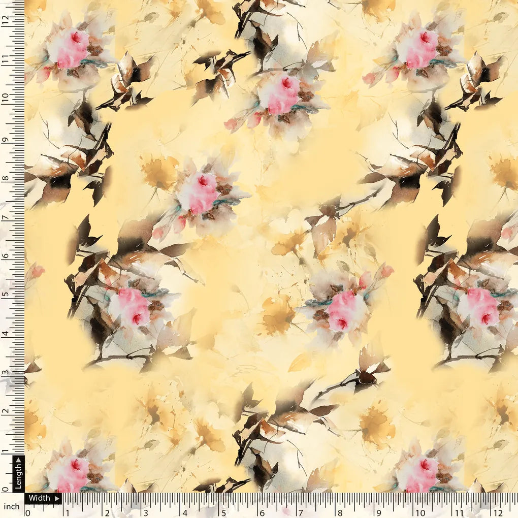 Coolest Watercolour Paper Art Of Flower Digital Printed Fabric - Pure Georgette – pg 0 ta07091p5 110 coolest watercolour paper art of flower digital printed fabric pure georgette 5