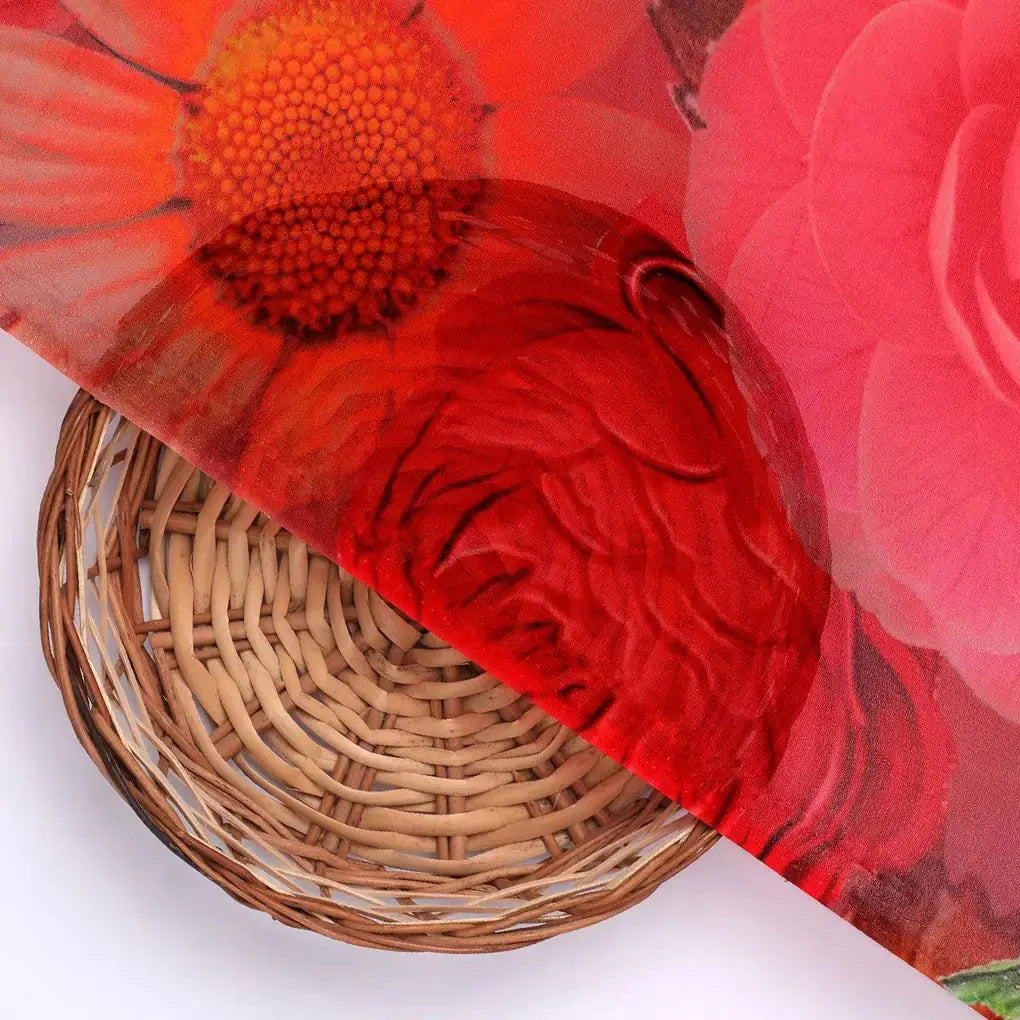 Huge Realistic Flowers Digital Printed Fabric  - Pure Georgette – pg 0 ta07202l4 110 huge realistic flowers digital printed fabric pure georgette 2