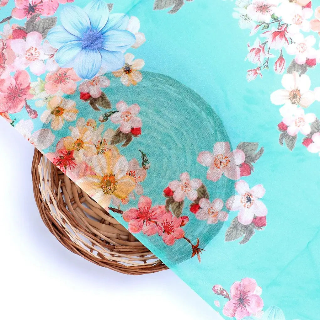 Lovely Geranium Flower Digital Printed Fabric - Pure Georgette – pg 0 ta07214p5 110 lovely geranium flower digital printed fabric pure georgette 2