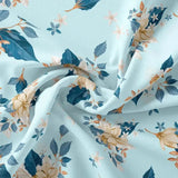 Flower On Ocean Blue Digital Printed Fabric - Pure Georgette – pg 0 ta07233p1 110 flower on ocean blue digital printed fabric pure georgette 1