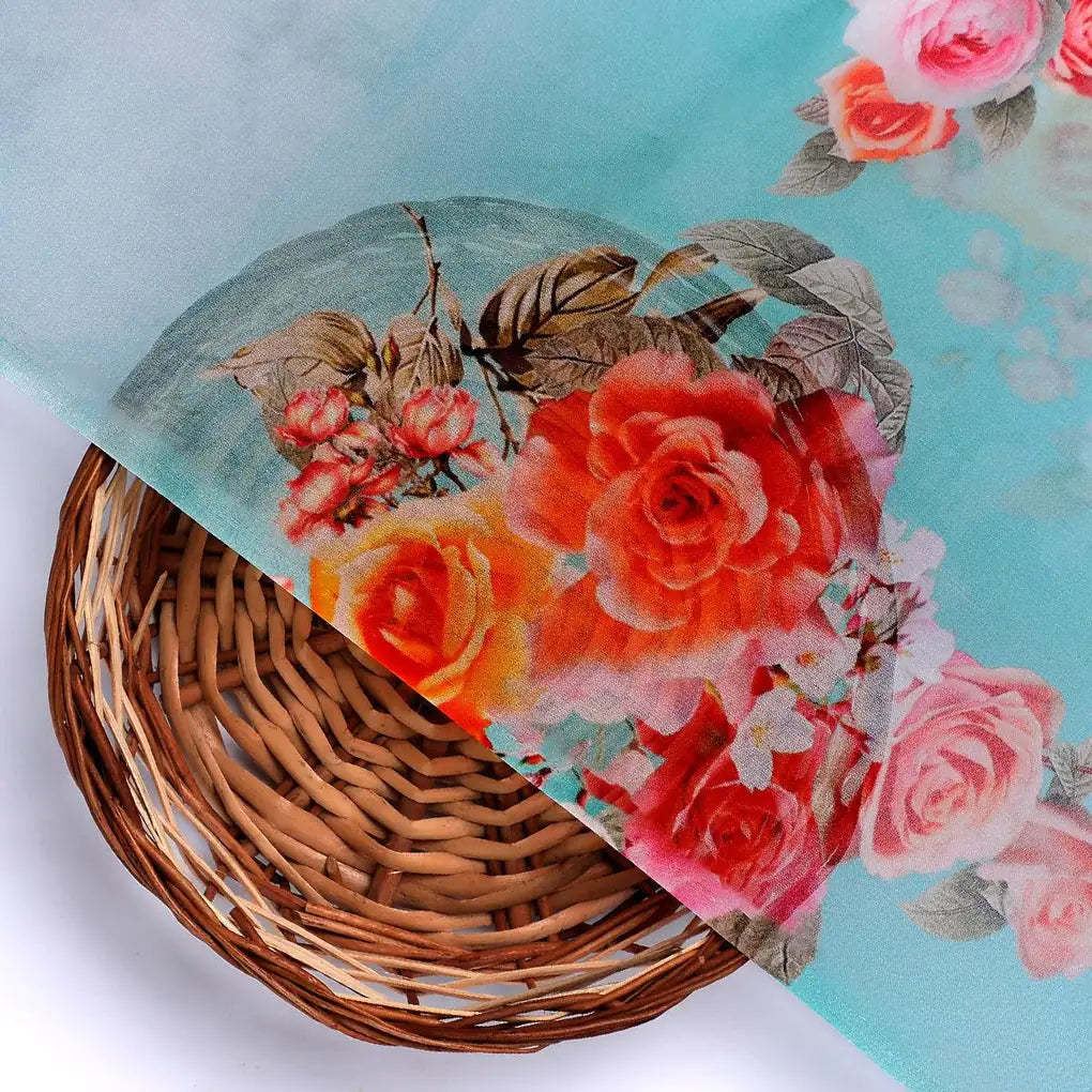 Beautiful Wite Orchid Flower Digital Printed Fabric - Pure Georgette – pg 0 ta07379p1 110 beautiful wite orchid flower digital printed fabric pure georgette 2