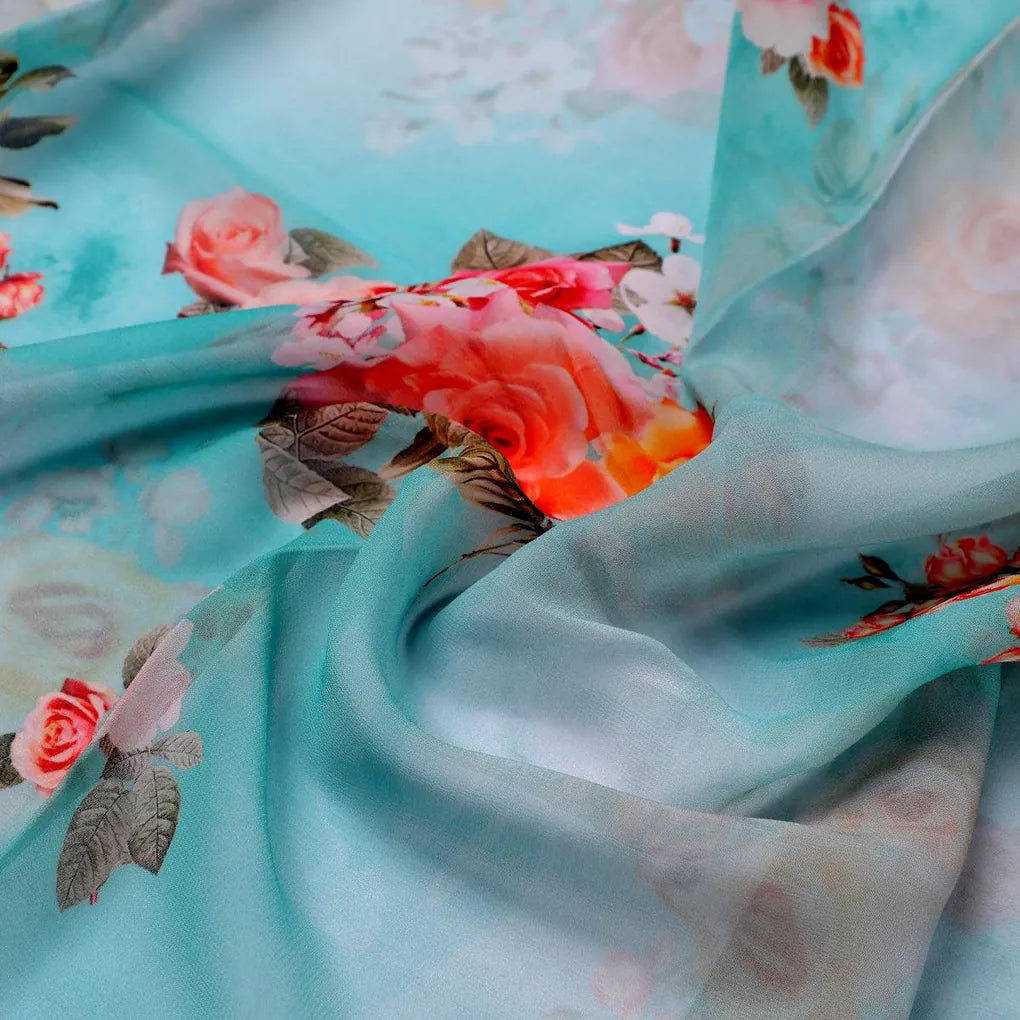 Beautiful Wite Orchid Flower Digital Printed Fabric - Pure Georgette – pg 0 ta07379p1 110 beautiful wite orchid flower digital printed fabric pure georgette 3