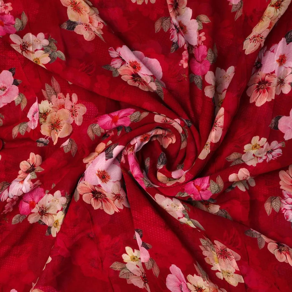 Big Narcissus Multi Colour Flower Digital Printed Fabric - Pure Georgette – pg 0 ta07418p9 110 big narcissus multi colour flower digital printed fabric pure georgette 1