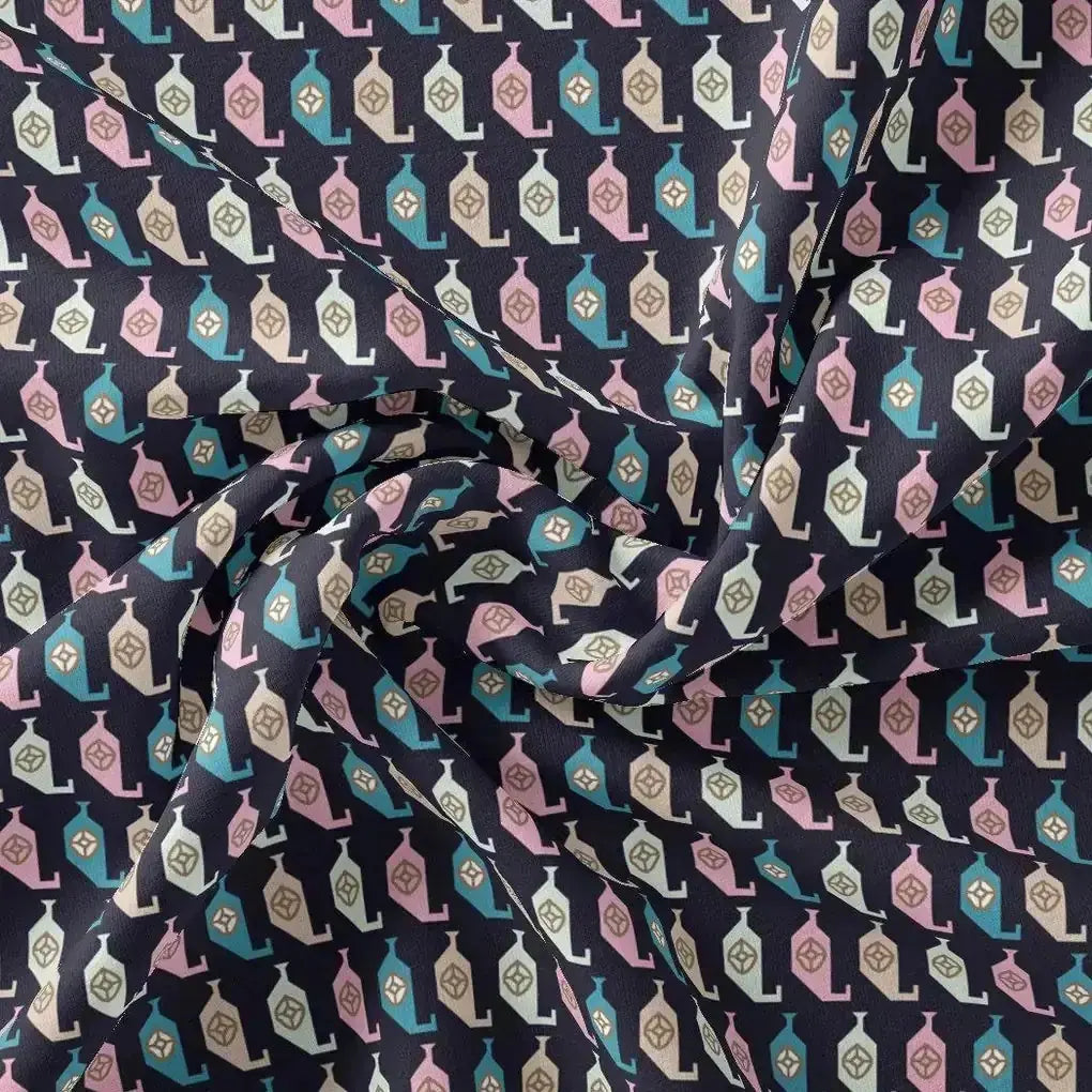 Stylized Leaf Motif Allover Digital Printed Fabric - Pure Georgette – pg 0 ta07535 110 stylized leaf motif allover digital printed fabric pure georgette 1