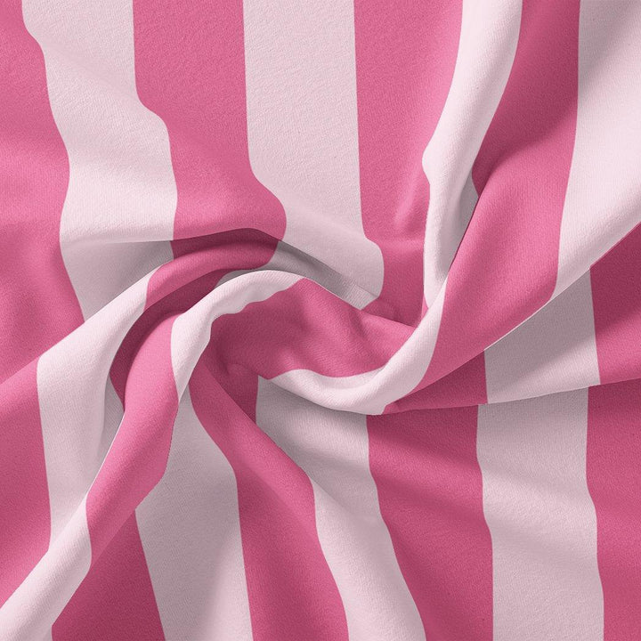 Peach And Pink Stripes Digital Printed Fabric - Pure Georgette - FAB VOGUE Studio®