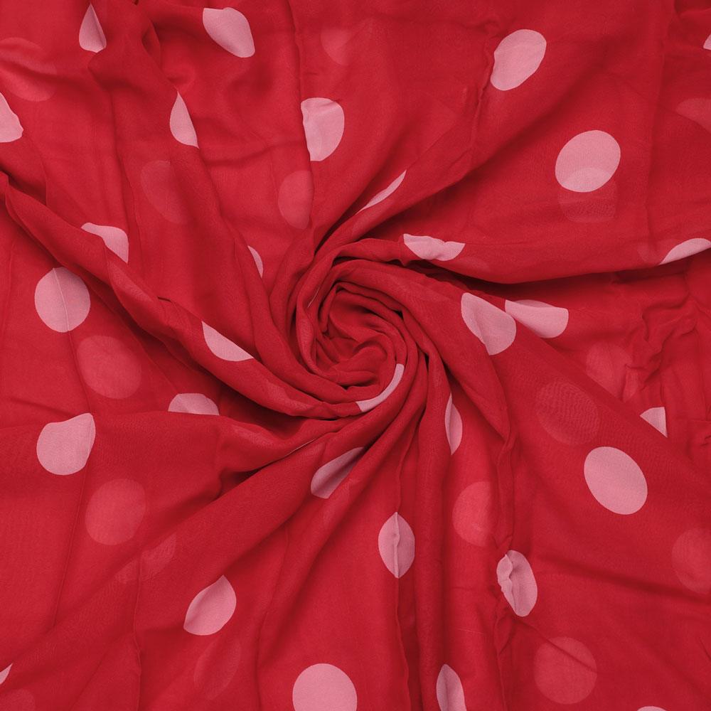 Huge Red Polka Dot Digital Printed Fabric  - Pure Georgette – pg 0 ta07539 110 huge red polka dot digital printed fabric pure georgette 1