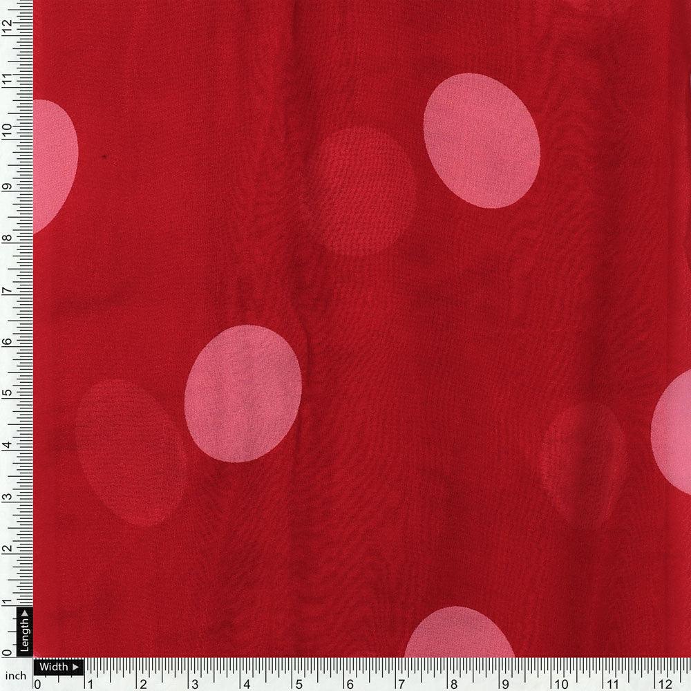 Huge Red Polka Dot Digital Printed Fabric  - Pure Georgette – pg 0 ta07539 110 huge red polka dot digital printed fabric pure georgette 4