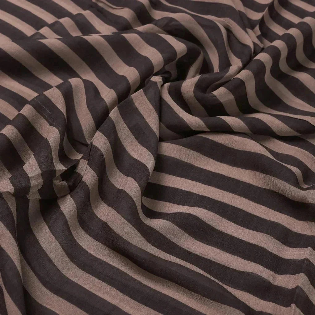 Brown Stripes Digital Printed Fabric - Pure Georgette – pg 0 ta07623 110 brown stripes digital printed fabric pure georgette 3