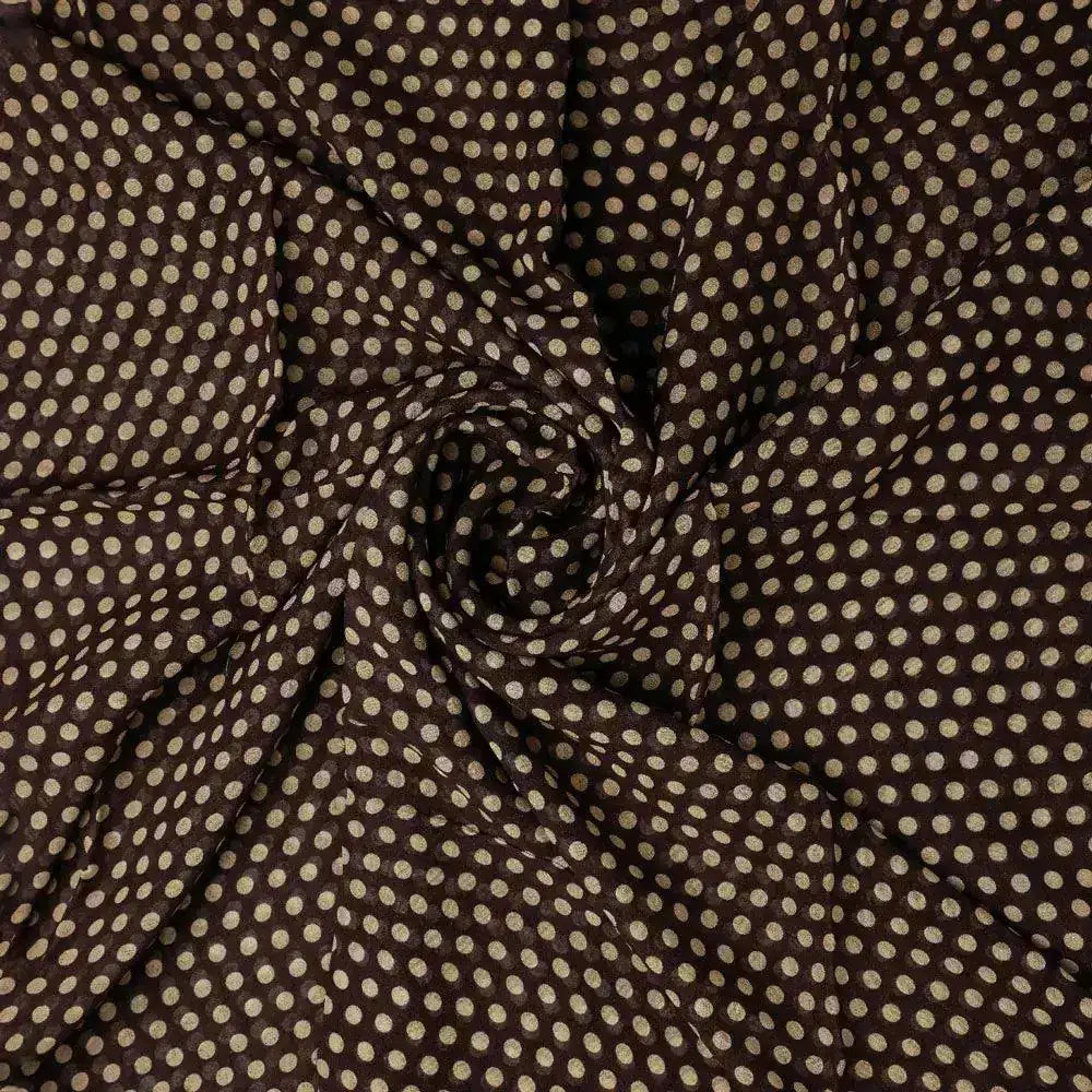 Brown Polka Dot Digital Printed Fabric - Pure Georgette – pg 0 ta07635 110 brown polka dot digital printed fabric pure georgette 1