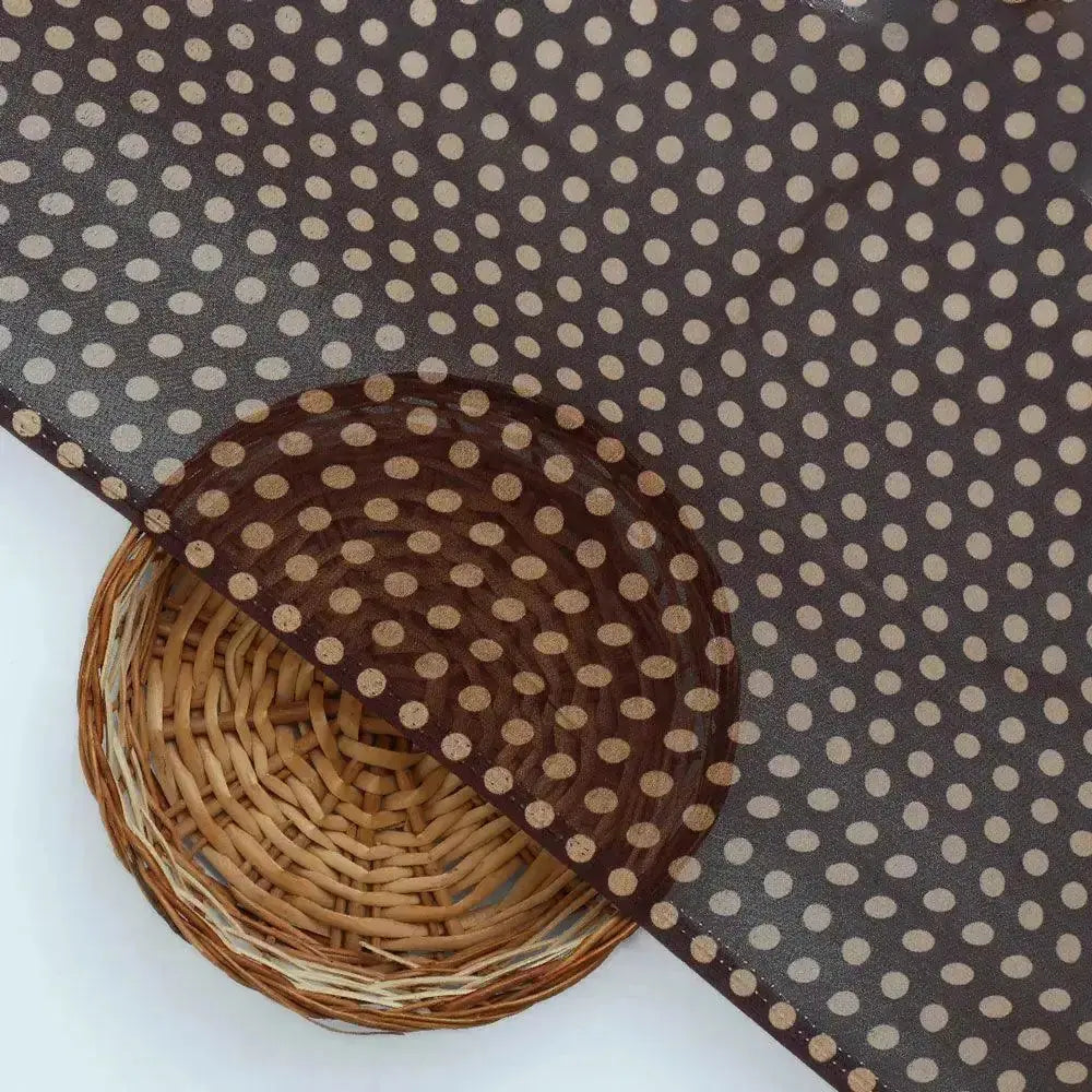 Brown Polka Dot Digital Printed Fabric - Pure Georgette – pg 0 ta07635 110 brown polka dot digital printed fabric pure georgette 2