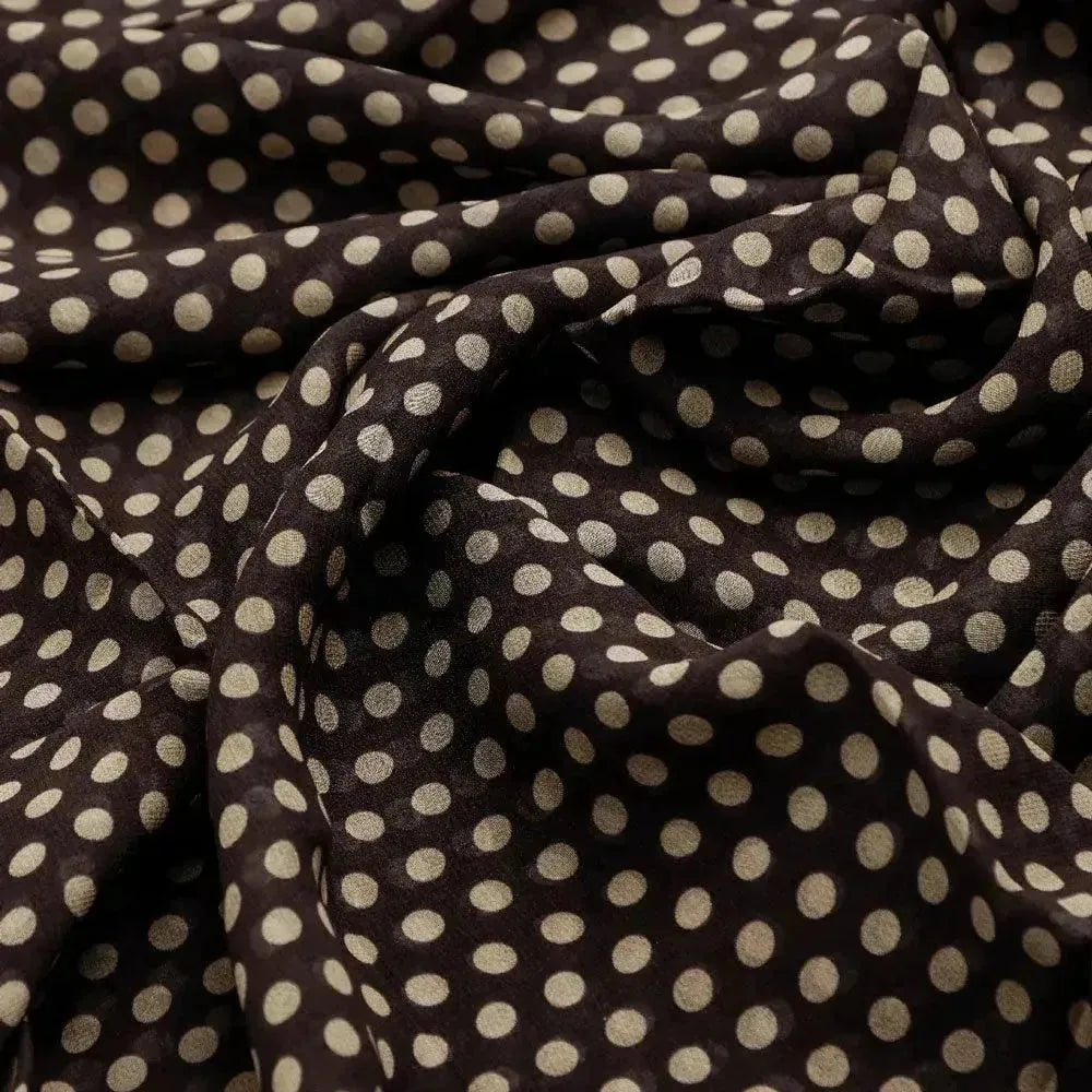 Brown Polka Dot Digital Printed Fabric - Pure Georgette – pg 0 ta07635 110 brown polka dot digital printed fabric pure georgette 3