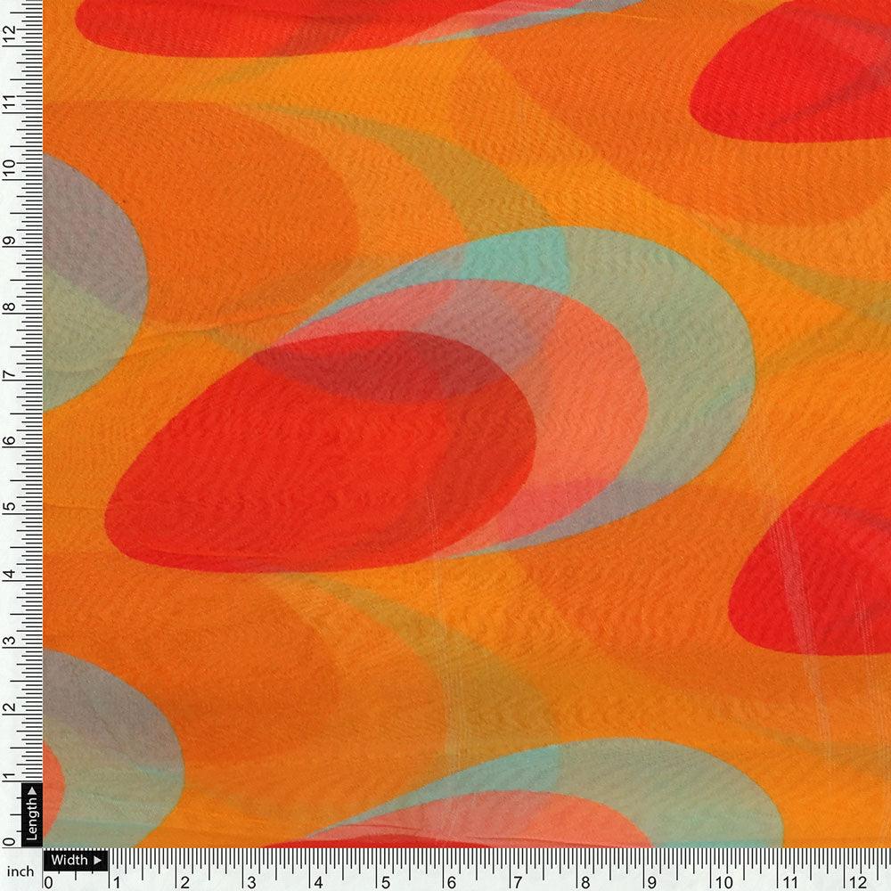 Multicolor Abstract Pure Georgette Printed Fabric - FAB VOGUE Studio®