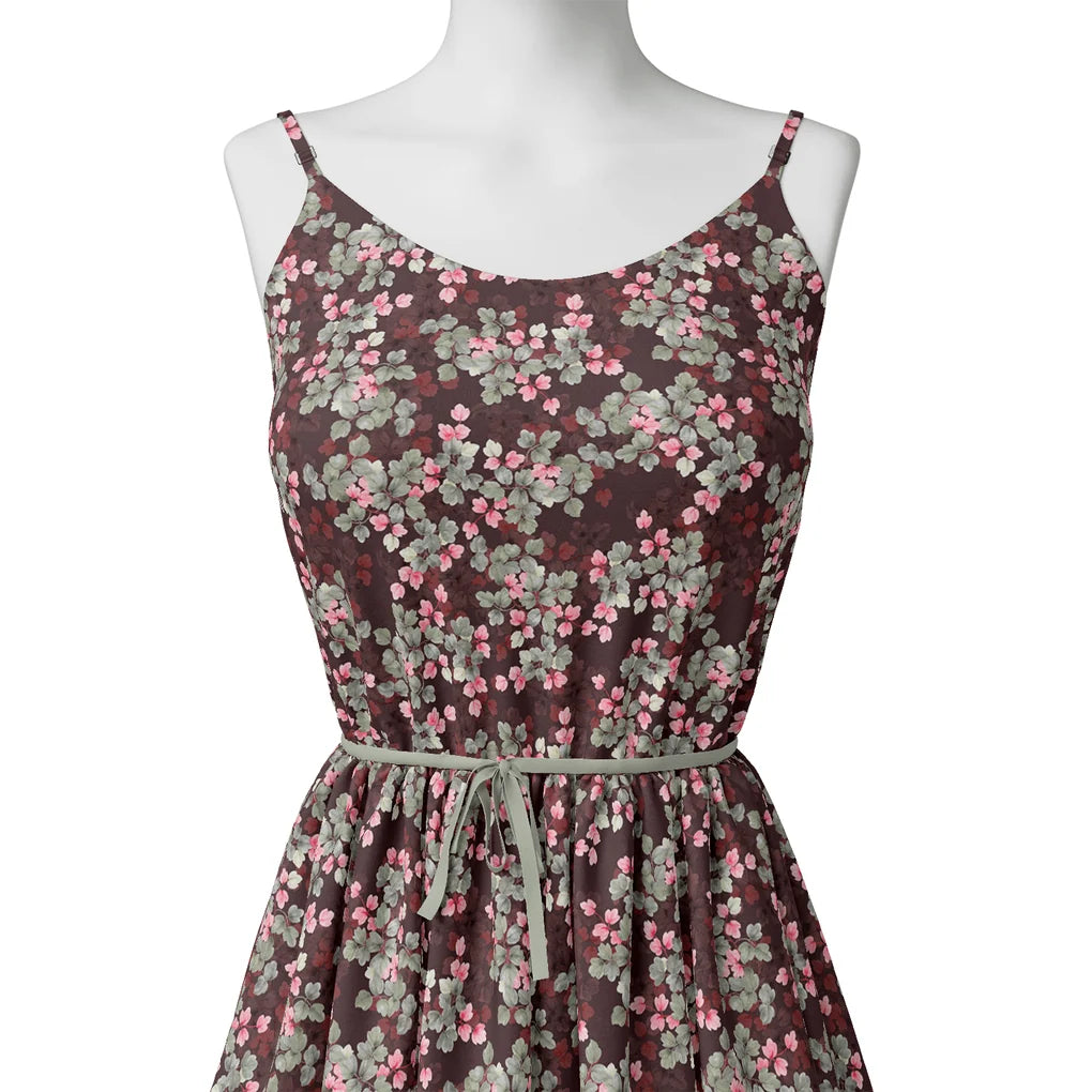 Beautiful Pink With Grey Leaves Digital Printed Fabric - Pure Georgette – pg 0 ta07717p2 110 beautiful pink with grey leaves digital printed fabric pure georgette 2