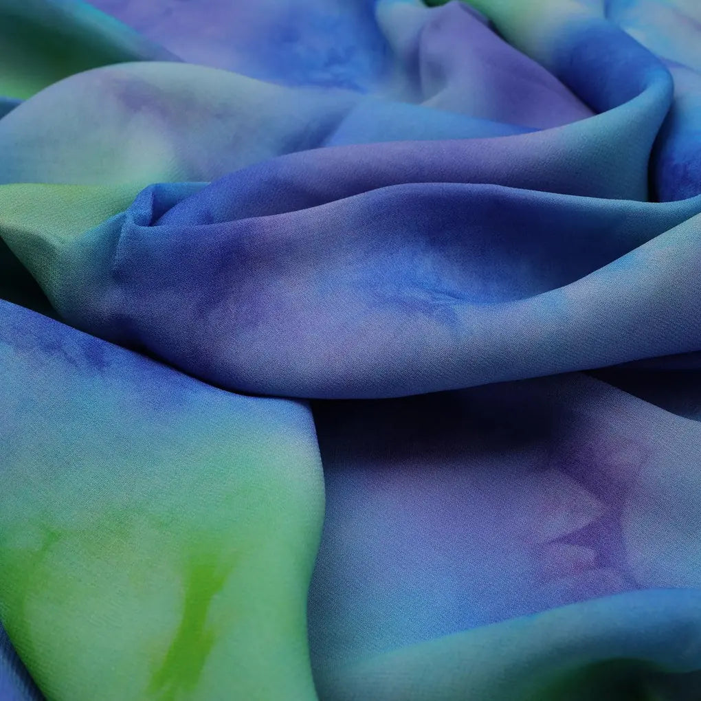 Classic Spotted Blue & Green Digital Printed Fabric - Pure Georgette – pg 0 ta08260p2 110 classic spotted blue and green digital printed fabric pure georgette 3