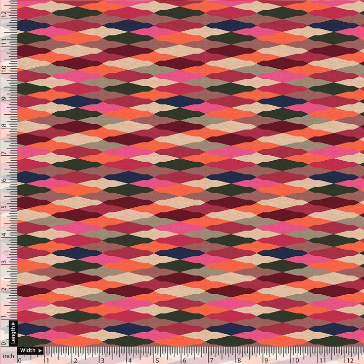 Multicolour Scales Repeat Digital Printed Fabric - Pure Georgette - FAB VOGUE Studio®
