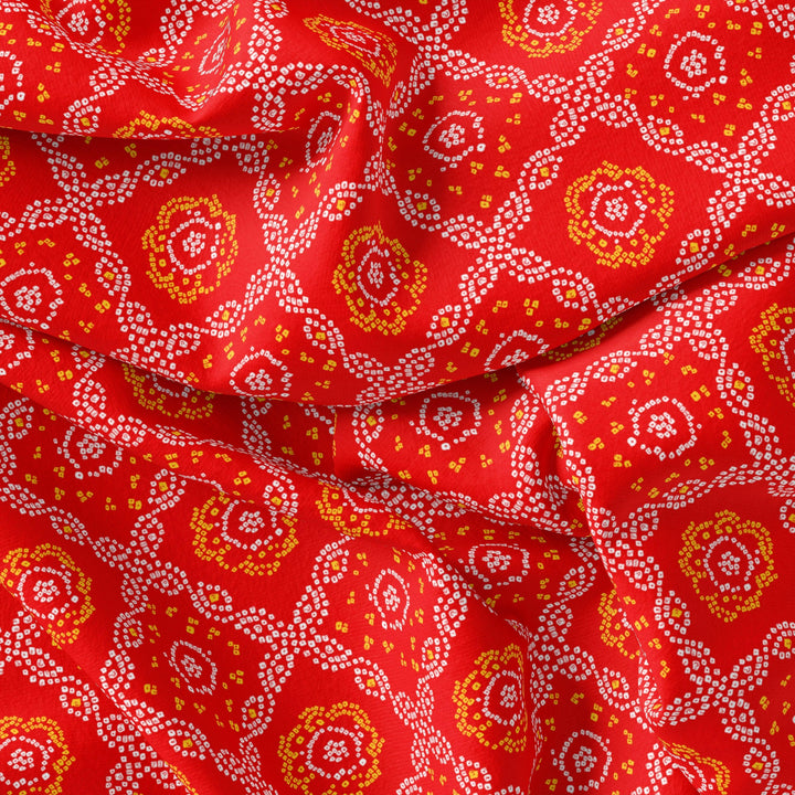Attractive Seamless Bandhani Digital Printed Fabric - Pure Georgette - FAB VOGUE Studio®