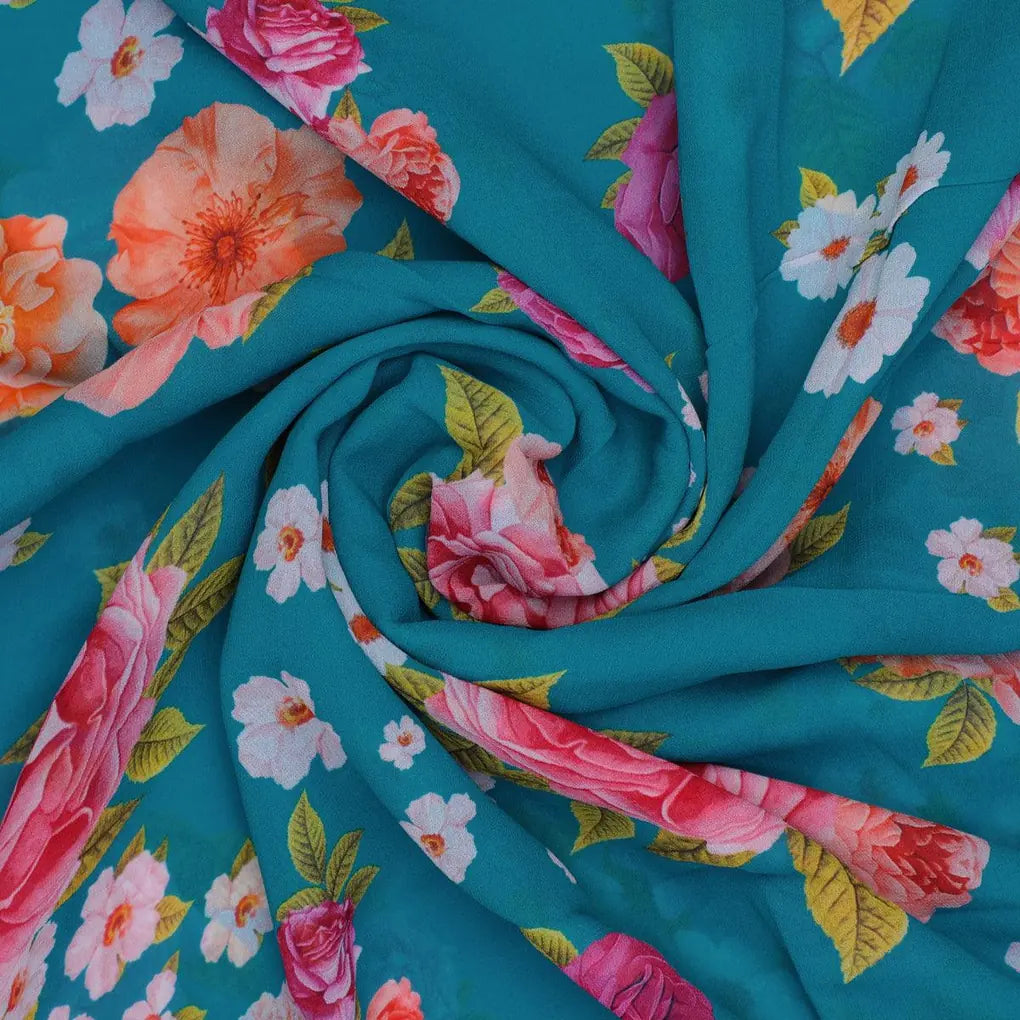 Beautiful Multicolour Anemone Roses Digital Printed Fabric - Pure Georgette – pg 0 ta08277p 110 beautiful multicolour anemone roses digital printed fabric pure georgette 1