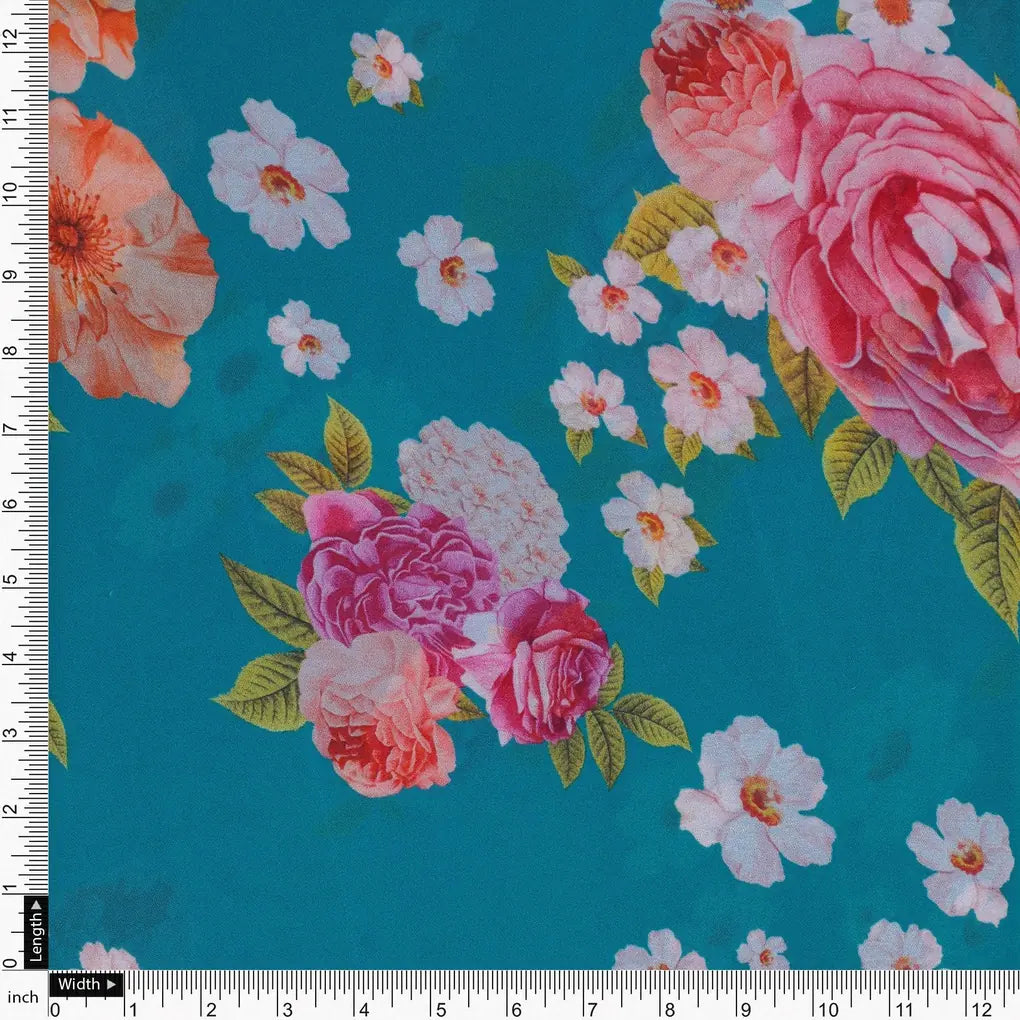 Beautiful Multicolour Anemone Roses Digital Printed Fabric - Pure Georgette – pg 0 ta08277p 110 beautiful multicolour anemone roses digital printed fabric pure georgette 4