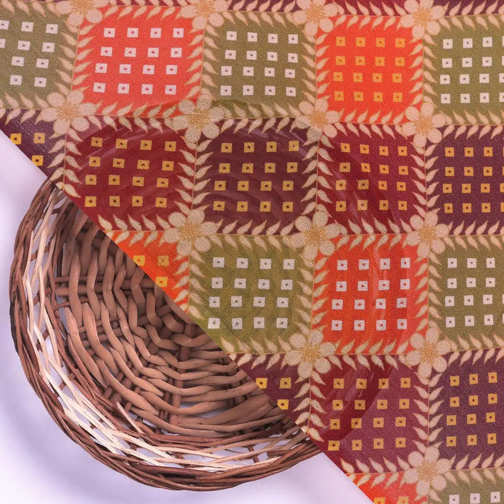 Multicolour With Flower Honeycomb Digital Printed Fabric - Pure Georgette – pg 0 ta08278p4 110 multicolour with flower honeycomb digital printed fabric pure georgette 2