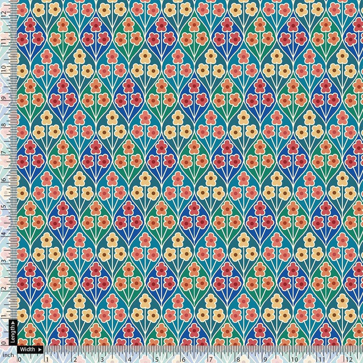 Tiny Decorative Allamanda Multicolour Digital Printed Fabric - Pure Georgette - FAB VOGUE Studio®
